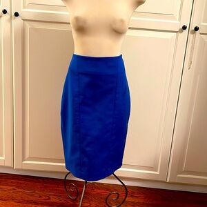 Cobalt skirt.2 avail.Size 6 NWT.Size 8 worn once. Zippered back. Matching jacket